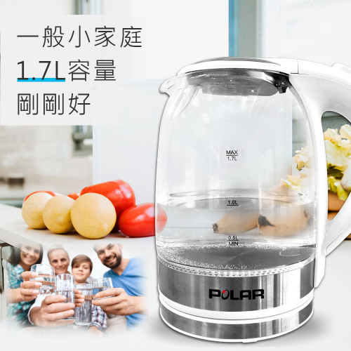 Ấm siêu tốc thủy tinh 1.7L【POLAR】 Ấm siêu tốc thủy tinh 1.7L【POLAR】