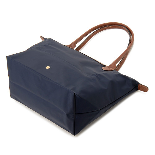 Túi xách, ba lô đeo vai nữ size nhỏ LONGCHAMP Le Pliage gấp gọn màu xanh tay cầm dài 
