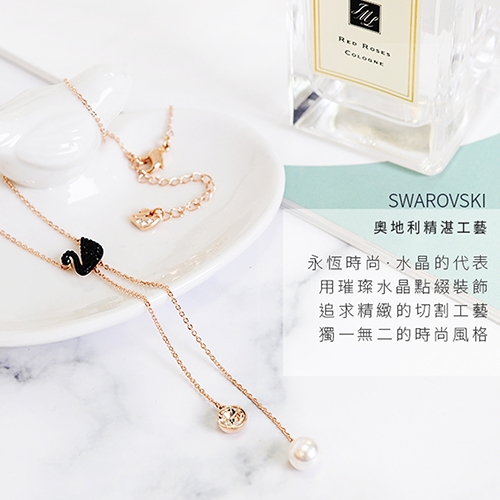 Bông tai bạc ngọc trai chéo pha lê sang trọng Perfecttion [Swarovski] 