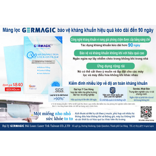 Màng lọc GERMAGIC bảo vệ kháng khuẩn hiệu quả kéo dài đến 90 ngày (* 2) Màng lọc GERMAGIC bảo vệ kháng khuẩn hiệu quả kéo dài đến 90 ngày (* 2)