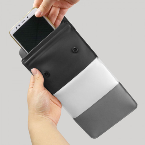 Vỏ điện thoại chống nước IPX8 có thể điều chỉnh bằng da lộn độc quyền(Xám đậm + xám nhạt + Trắng)